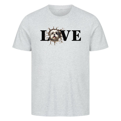 Premium T-Shirt "Shih Tzu LOVE" Heather Grey – hunde-shirt.de