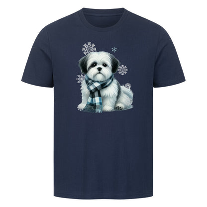 Premium T-Shirt "Shih Tzu Winter 2" French Navy – hunde-shirt.de
