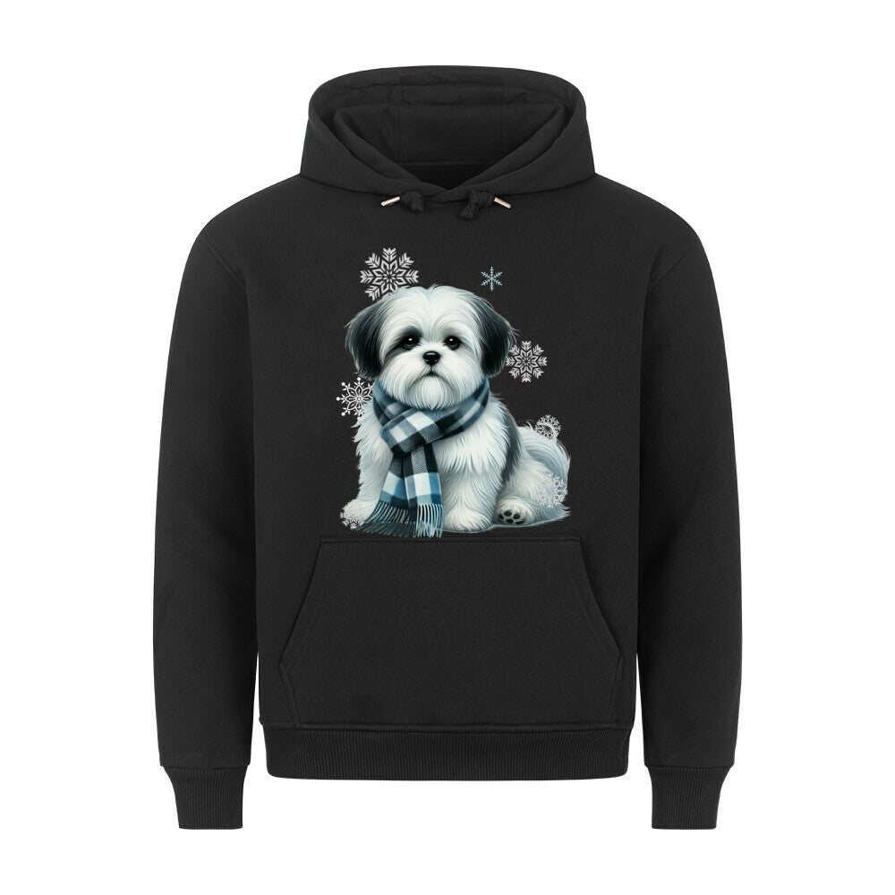 Premium Hoodie "Shih Tzu Winter 2" Schwarz – hunde-shirt.de