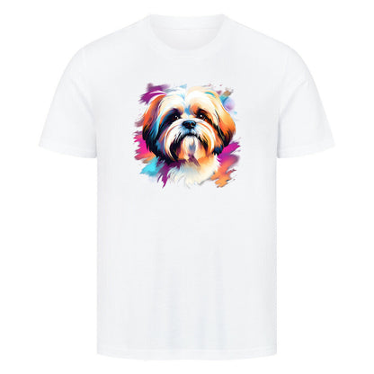 Premium T-Shirt "Shih Tzu Paint" Weiß – hunde-shirt.de