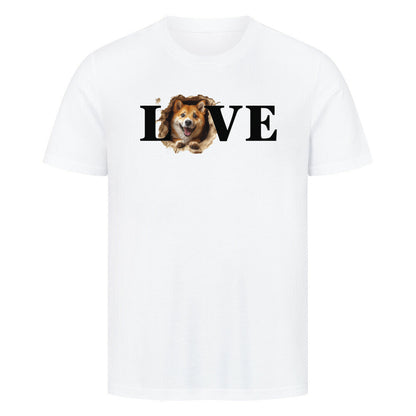 Premium T-Shirt "Shiba Inu LOVE" Weiß – hunde-shirt.de