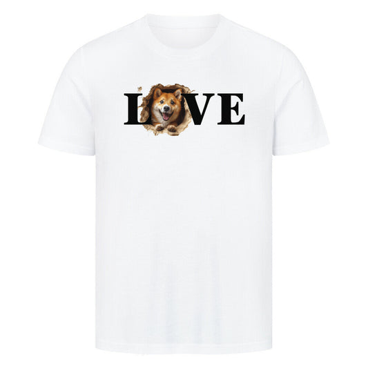 Premium T-Shirt "Shiba Inu LOVE" Weiß – hunde-shirt.de