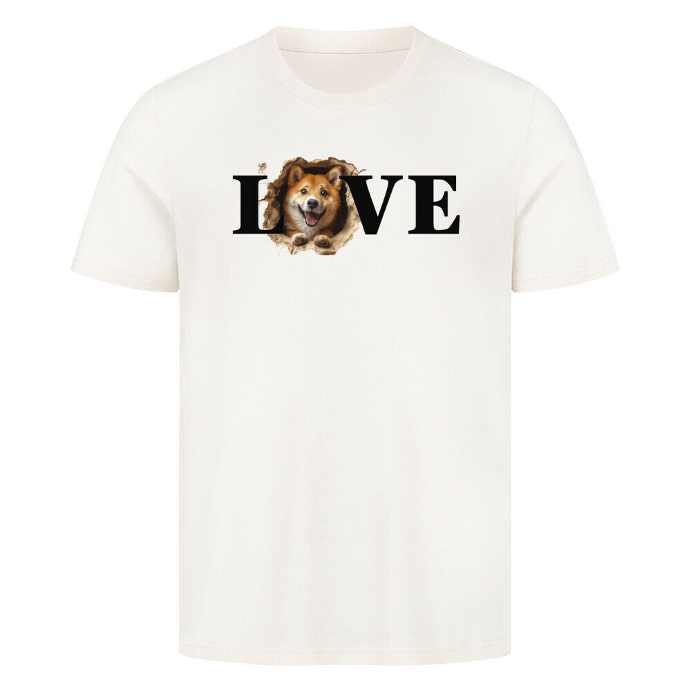 Premium T-Shirt "Shiba Inu LOVE" Natural Raw – hunde-shirt.de