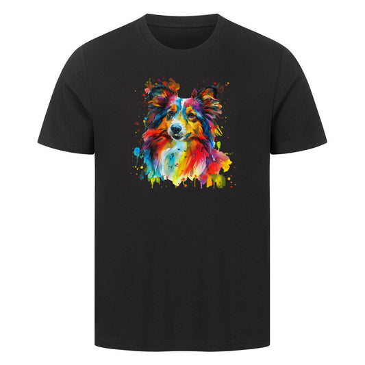 Premium T-Shirt "Sheltie Paint" Schwarz – hunde-shirt.de