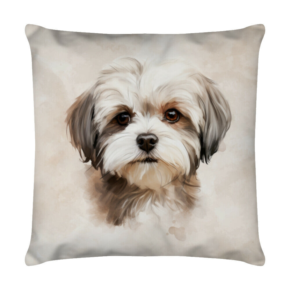 Kissen "Shih Tzu Portrait" Weiß – hunde-shirt.de
