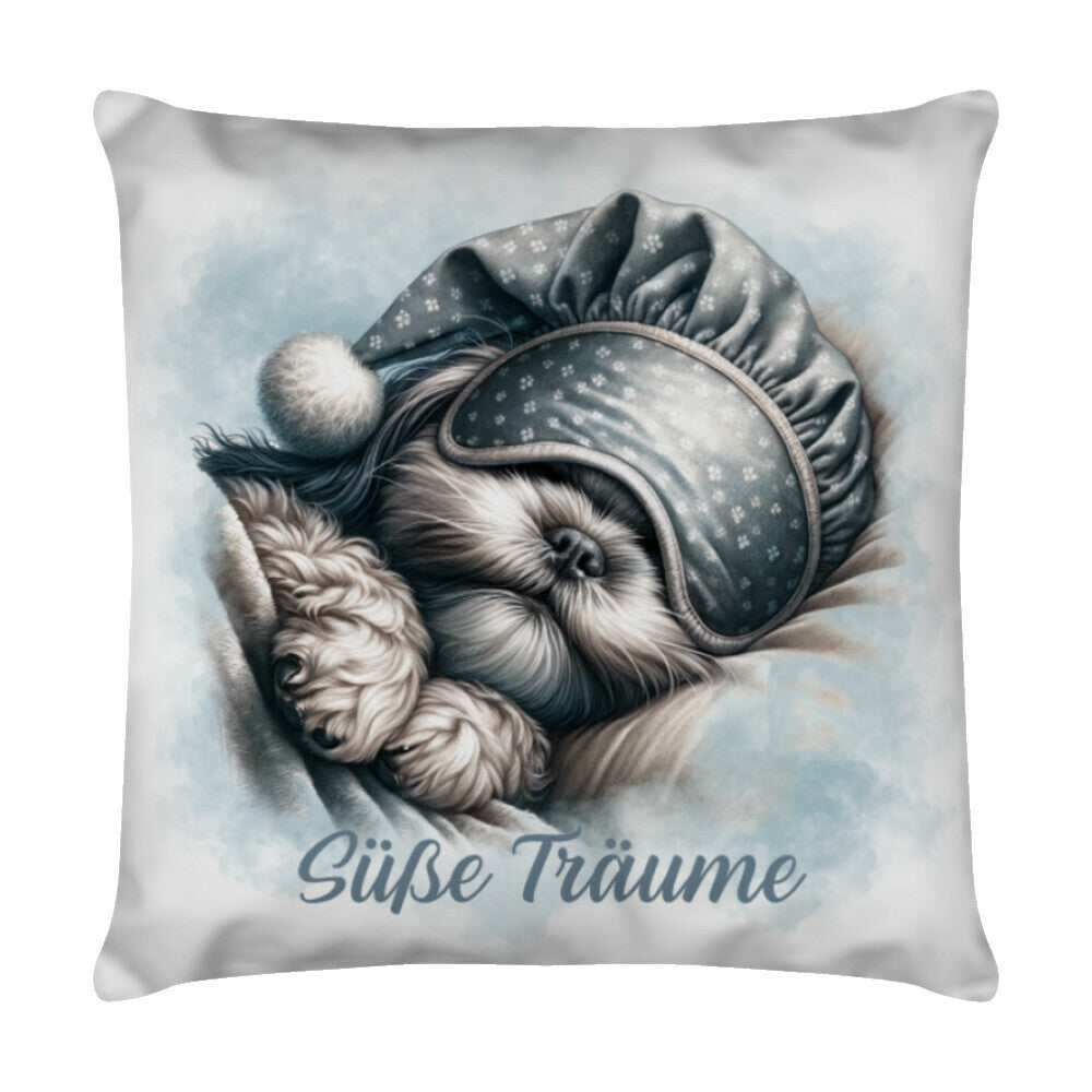 Kissen "Shih Tzu Süße Träume" Weiß – hunde-shirt.de