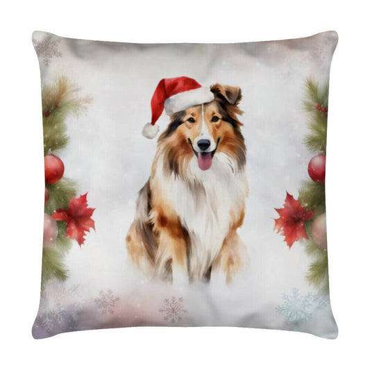 Kissen "Sheltie Weihnachten" Weiß – hunde-shirt.de