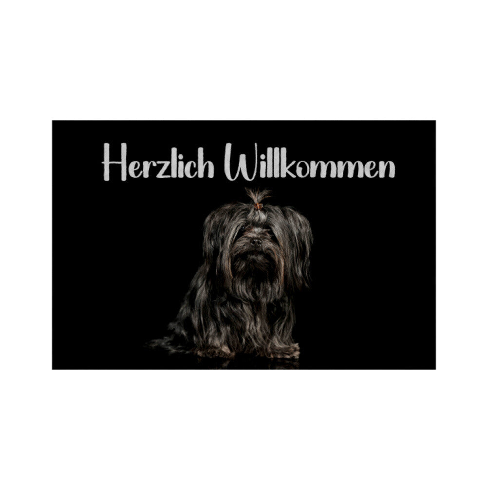 Fußmatte "Shih Tzu - Herzlich Willkommen" Weiß – hunde-shirt.de