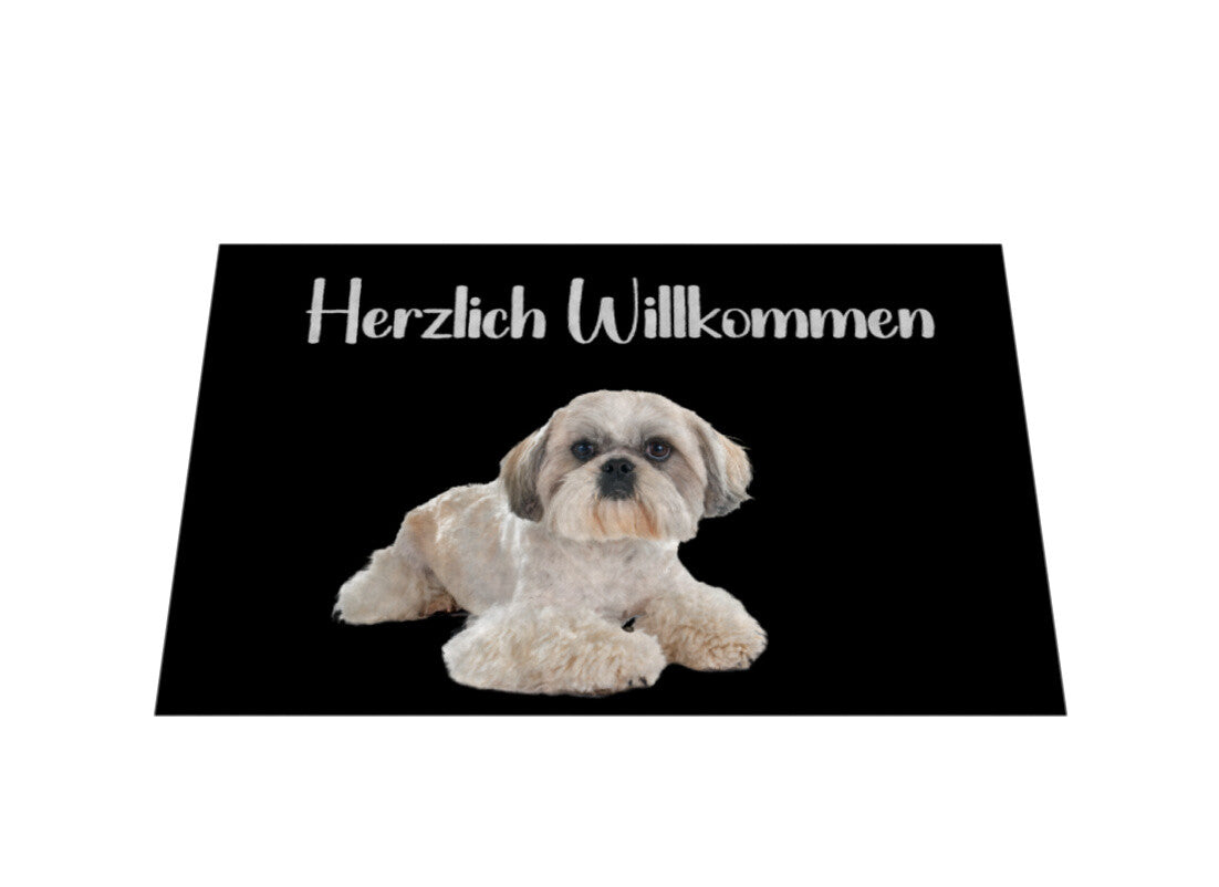 Fußmatte "Shih Tzu hell - Herzlich Willkommen" – hunde-shirt.de
