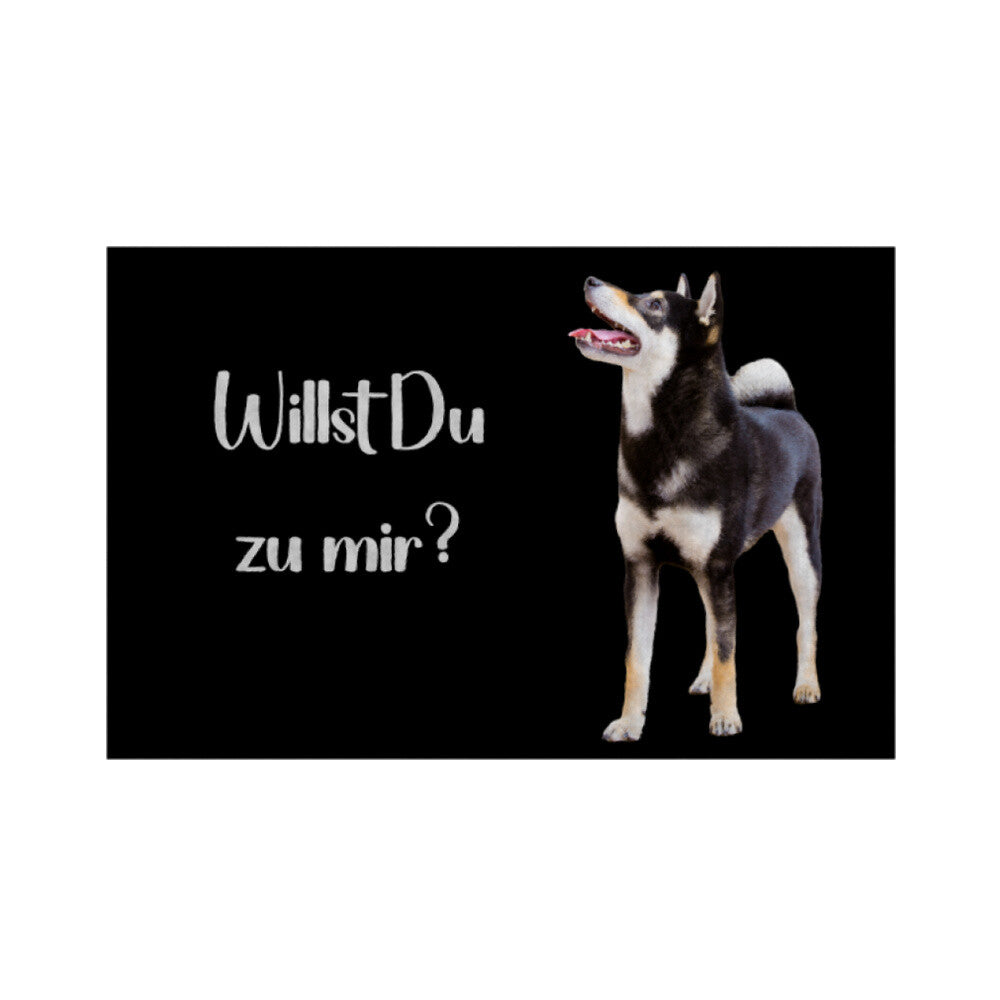 Fußmatte "Shiba Inu - Willst Du zu mir?" Weiß – hunde-shirt.de