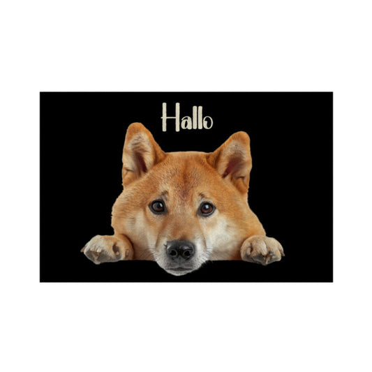 Fußmatte "Shiba Inu - Hallo" Weiß – hunde-shirt.de