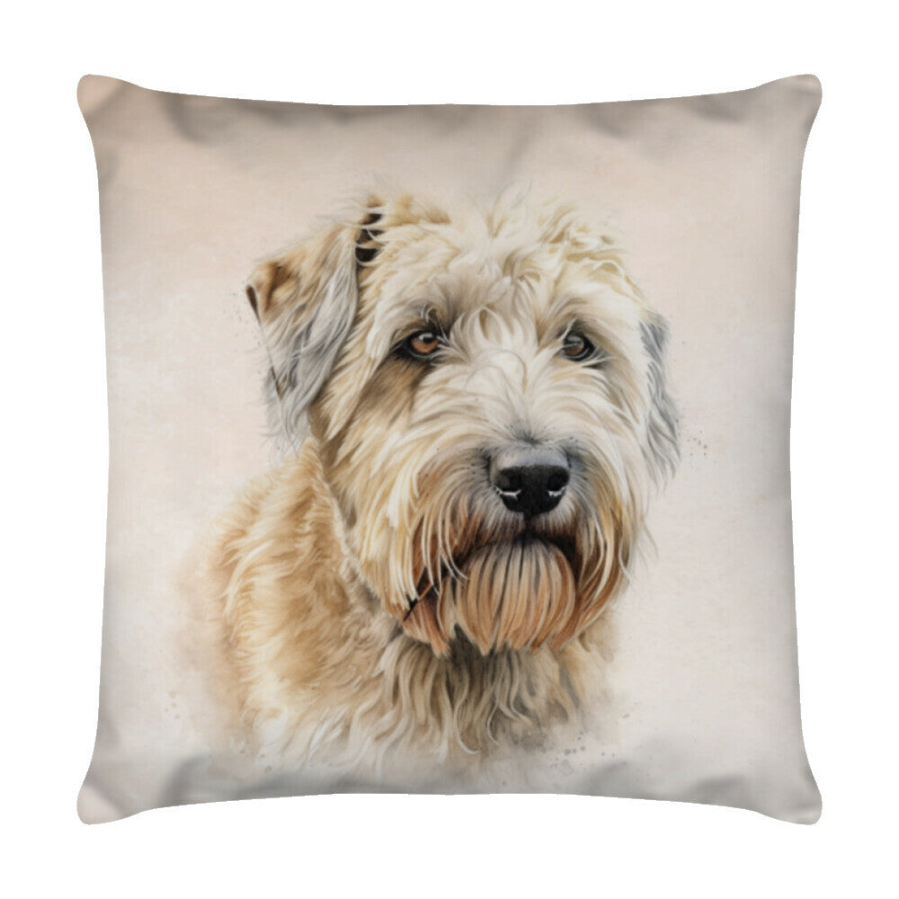Kissen "Irish Soft Coated Portrait 2" Weiß – hunde-shirt.de