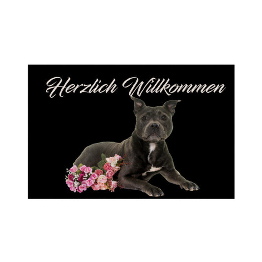 Fußmatte "Staffordshire Bull Terrier" Weiß – hunde-shirt.de