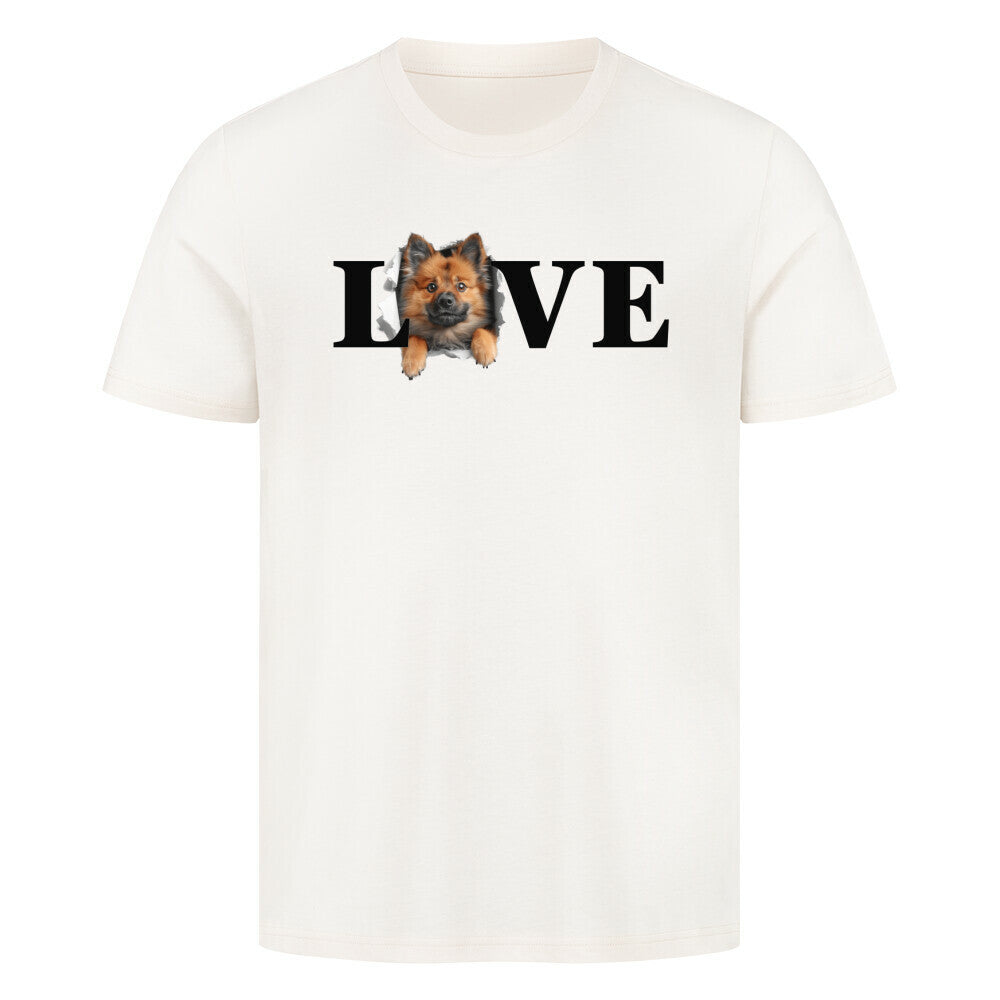 Premium T-Shirt "Mittelspitzt LOVE" Natural Raw – hunde-shirt.de