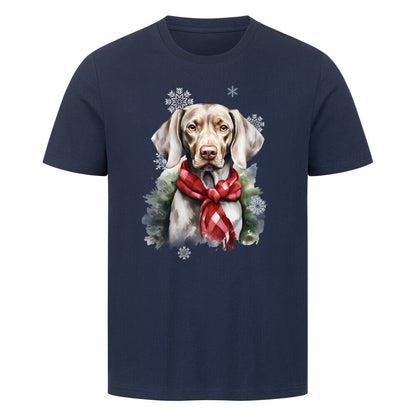 Premium T-Shirt "Weimaraner Winter" French Navy – hunde-shirt.de