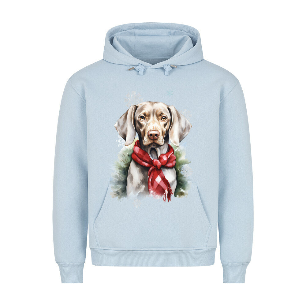 Premium Hoodie "Weimaraner Winter" Babyblau – hunde-shirt.de