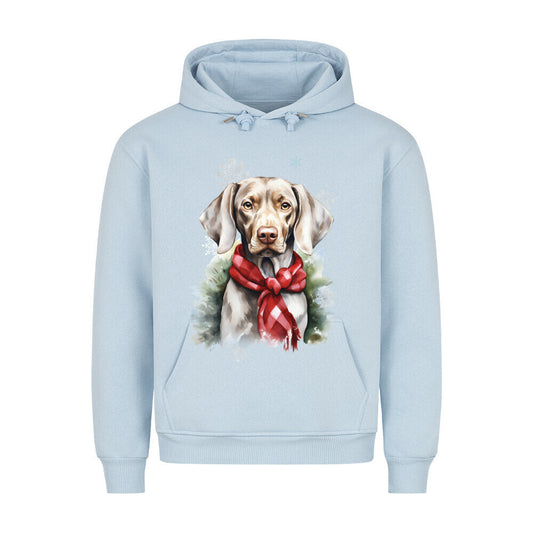 Premium Hoodie "Weimaraner Winter" Babyblau – hunde-shirt.de
