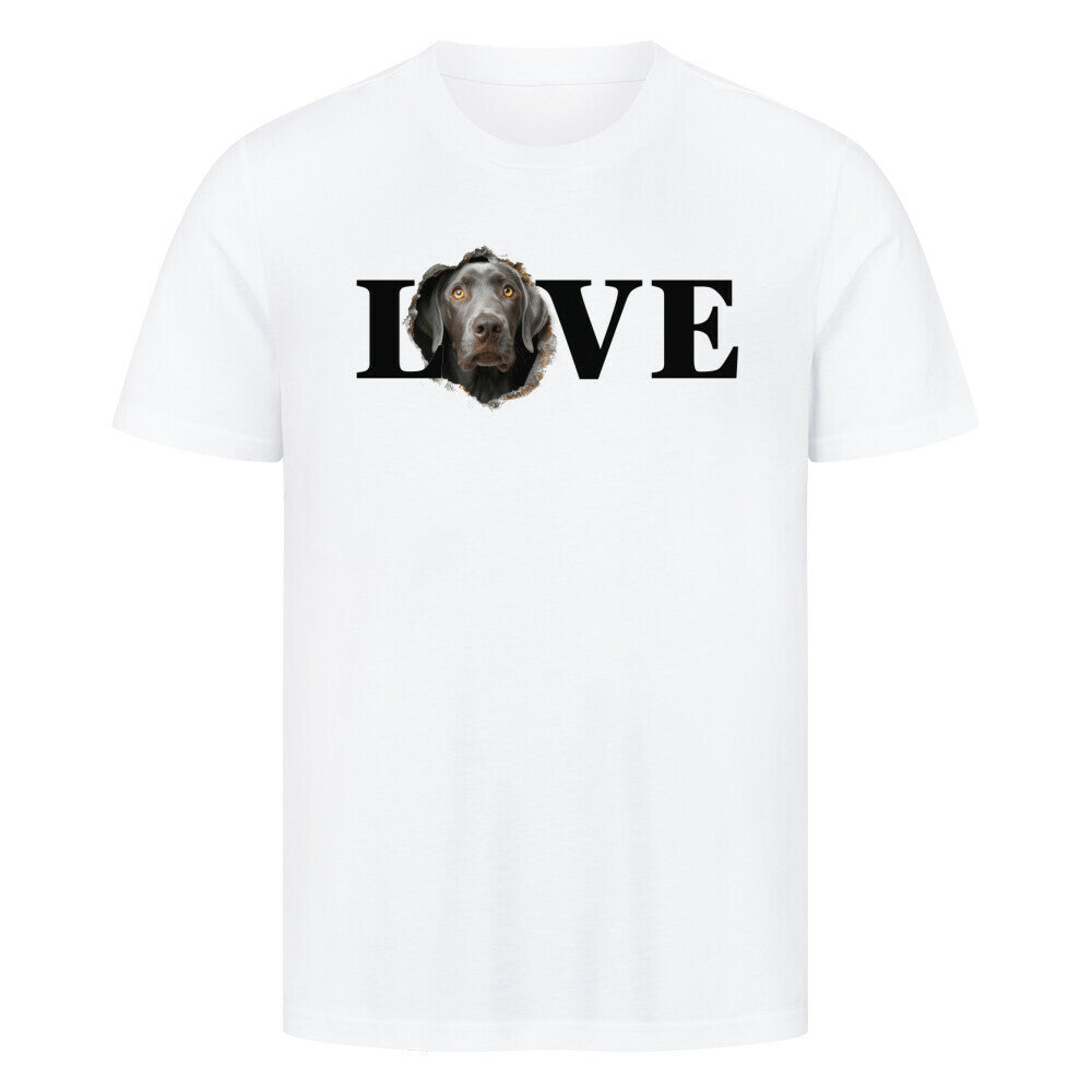 Premium T-Shirt "Weimaraner LOVE 2" Weiß – hunde-shirt.de