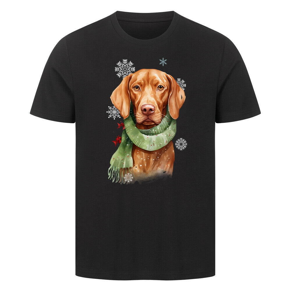 Premium T-Shirt "Vizsla Winter" Schwarz – hunde-shirt.de