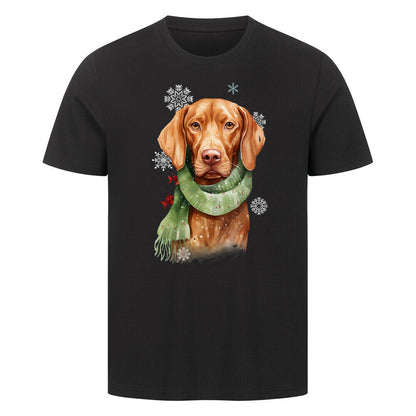 Premium T-Shirt "Vizsla Winter" Schwarz – hunde-shirt.de