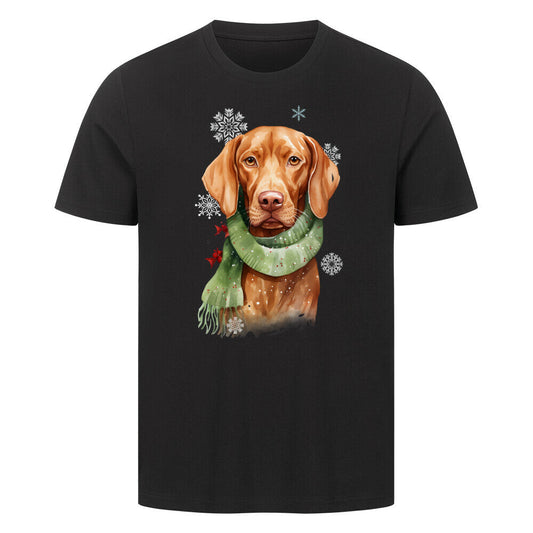 Premium T-Shirt "Vizsla Winter" Schwarz – hunde-shirt.de