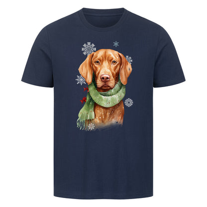 Premium T-Shirt "Vizsla Winter" French Navy – hunde-shirt.de