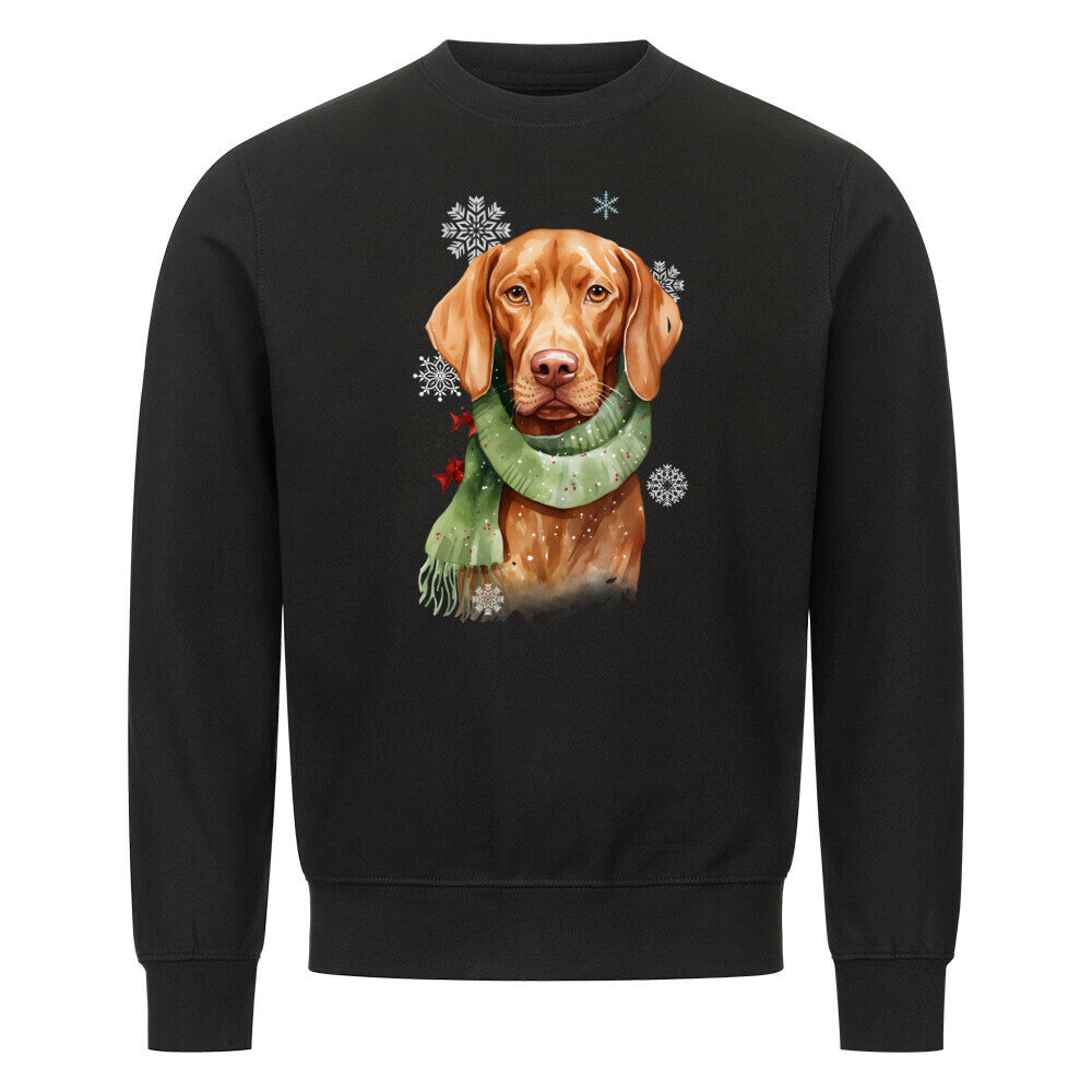 Premium Sweatshirt "Vizsla Winter" Schwarz – hunde-shirt.de