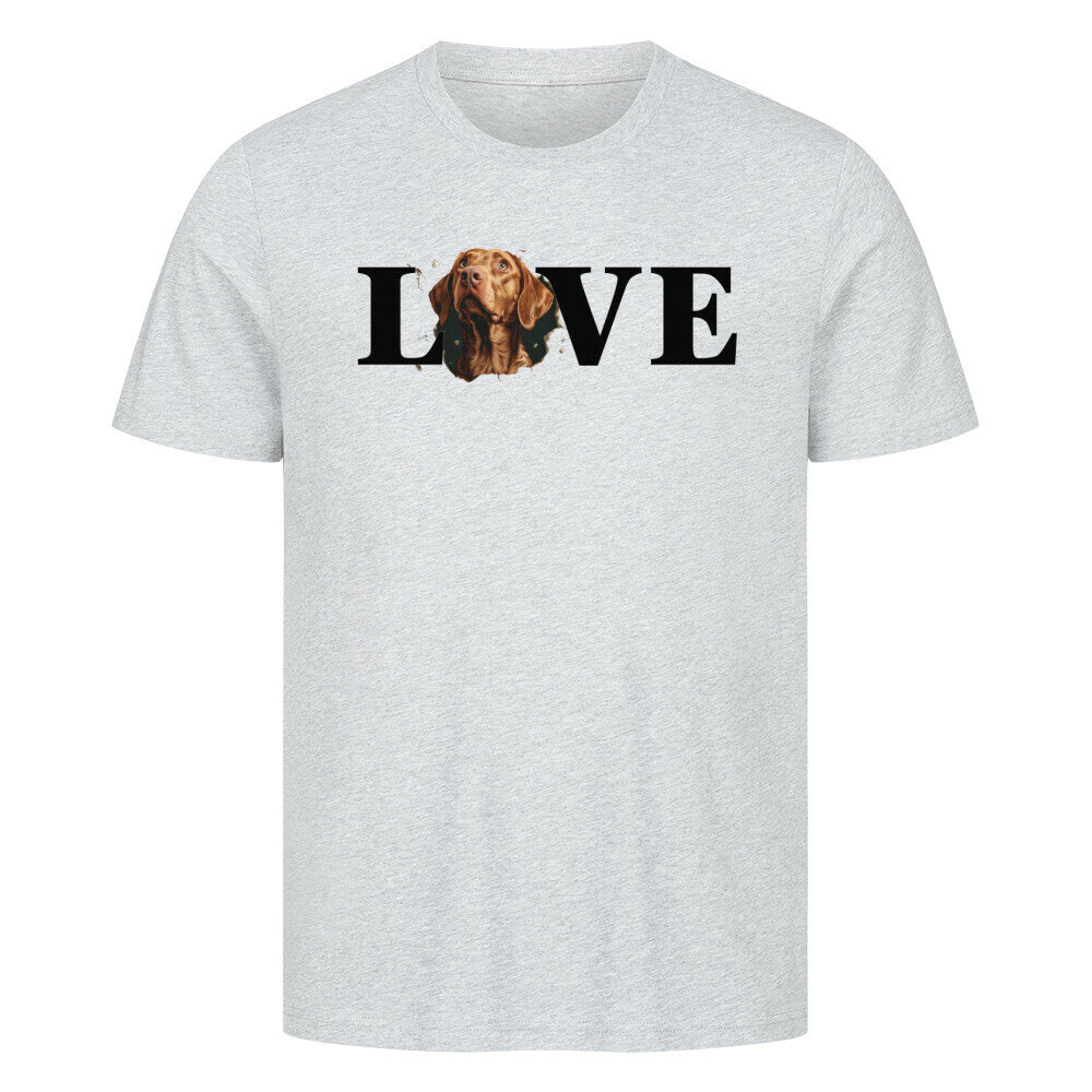 Premium T-Shirt "Vizsla LOVE" Heather Grey – hunde-shirt.de