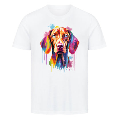 Premium T-Shirt "Vizsla Paint" Weiß – hunde-shirt.de