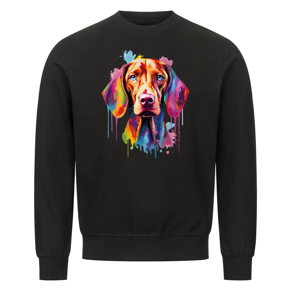Premium Sweatshirt "Vizsla Paint" Schwarz – hunde-shirt.de