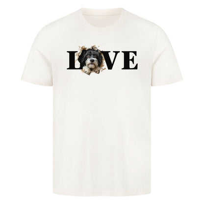 Premium T-Shirt "Tibet Terrier LOVE" Natural Raw – hunde-shirt.de