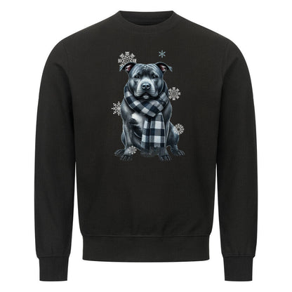 Premium Sweatshirt "Staffordshire Bull Terrier Winter" Schwarz – hunde-shirt.de