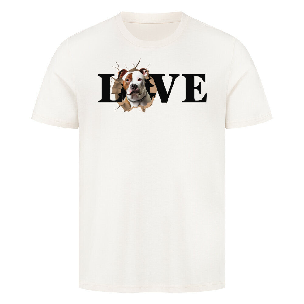 Premium T-Shirt "Staffordshire Bull Terrier LOVE" Natural Raw – hunde-shirt.de