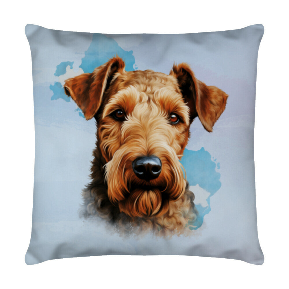Kissen "Welsh Terrier Portrait" Weiß – hunde-shirt.de