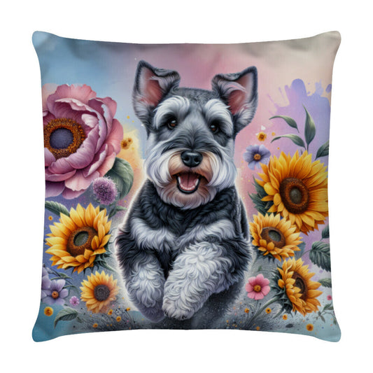 Kissen "Welsh Terrier Flowers" Weiß – hunde-shirt.de