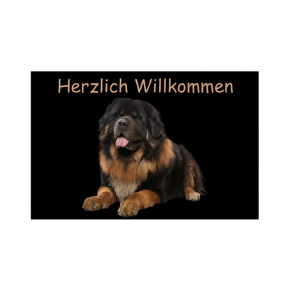 Fußmatte "Do Khyi - Herzlich Willkommen" Weiß – hunde-shirt.de
