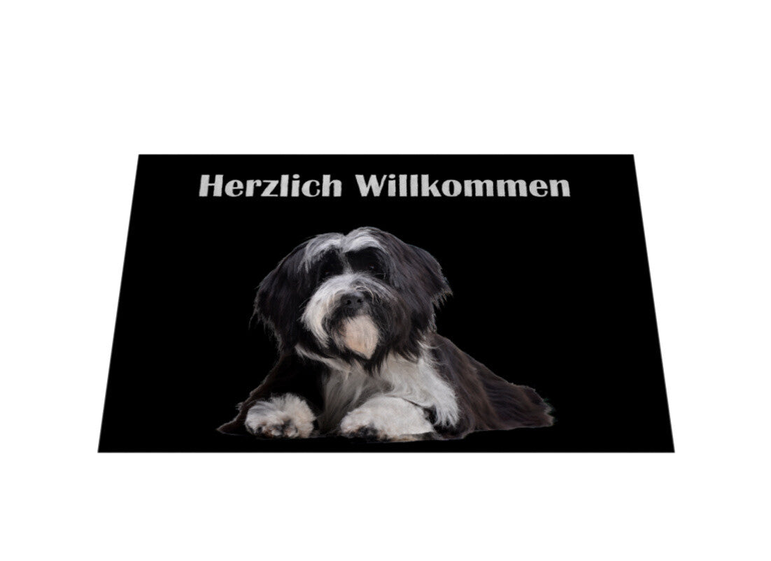 Fußmatte "Tibet Terrier - Herzlich Willkommen" – hunde-shirt.de