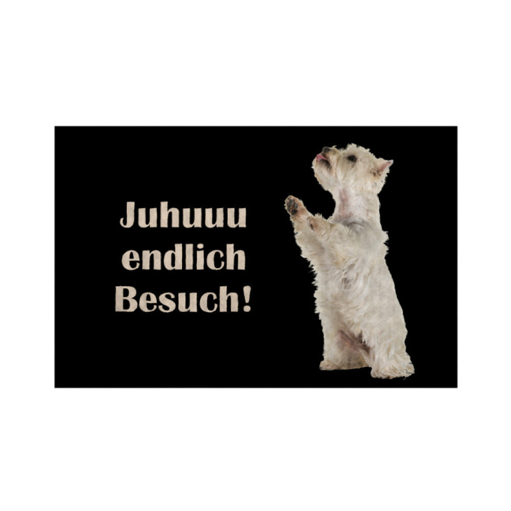 Fußmatte "Westie - Besuch" Weiß – hunde-shirt.de