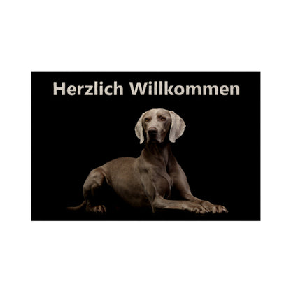 Fußmatte "Weimaraner - Herzlich Willkommen" Weiß – hunde-shirt.de