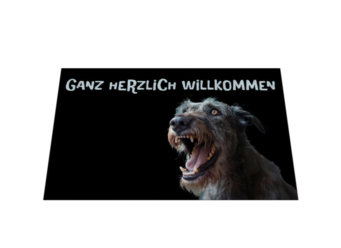 Fußmatte "Irischer Wolfshund - Ganz Herzlich Willkommen" – hunde-shirt.de