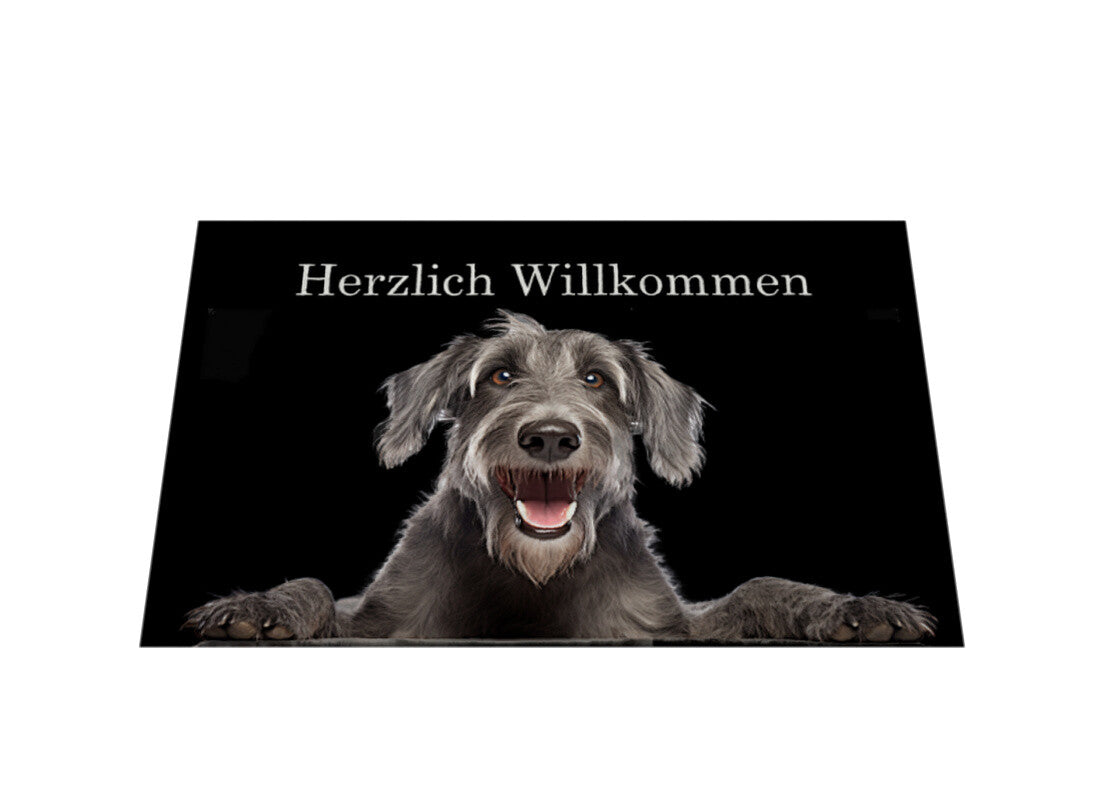 Fußmatte "Irischer Wolfshund - Herzlich Willkommen" – hunde-shirt.de