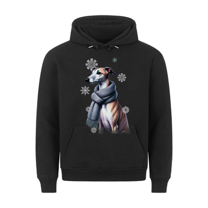 Premium Hoodie "Whippet Winter" Schwarz – hunde-shirt.de