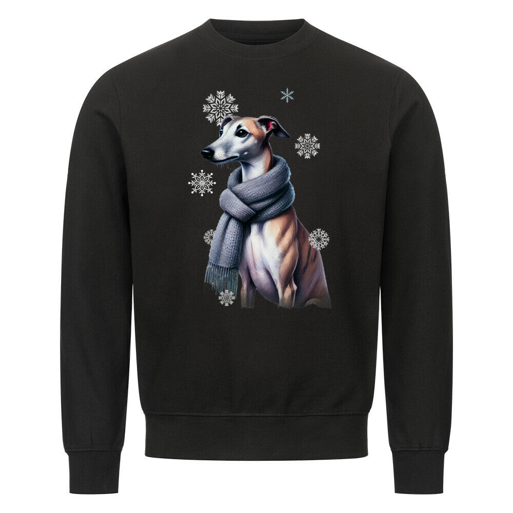 Premium Sweatshirt "Whippet Winter" Schwarz – hunde-shirt.de