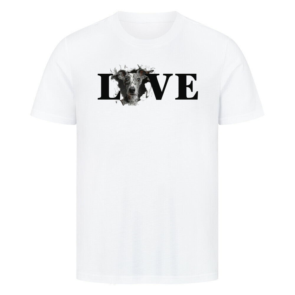Premium T-Shirt "Whippet LOVE" Weiß – hunde-shirt.de
