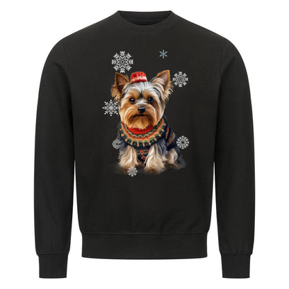 Premium Sweatshirt "Yorkshire Terrier Winter" Schwarz – hunde-shirt.de