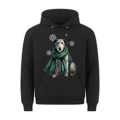 Premium Hoodie "Irischer Wolfshund Winter" Schwarz – hunde-shirt.de