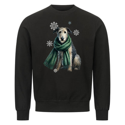 Premium Sweatshirt "Irischer Wolfshund Winter" Schwarz – hunde-shirt.de