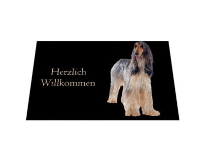 Fußmatte "Afghanischer Windhund - Herzlich Willkommen" – hunde-shirt.de