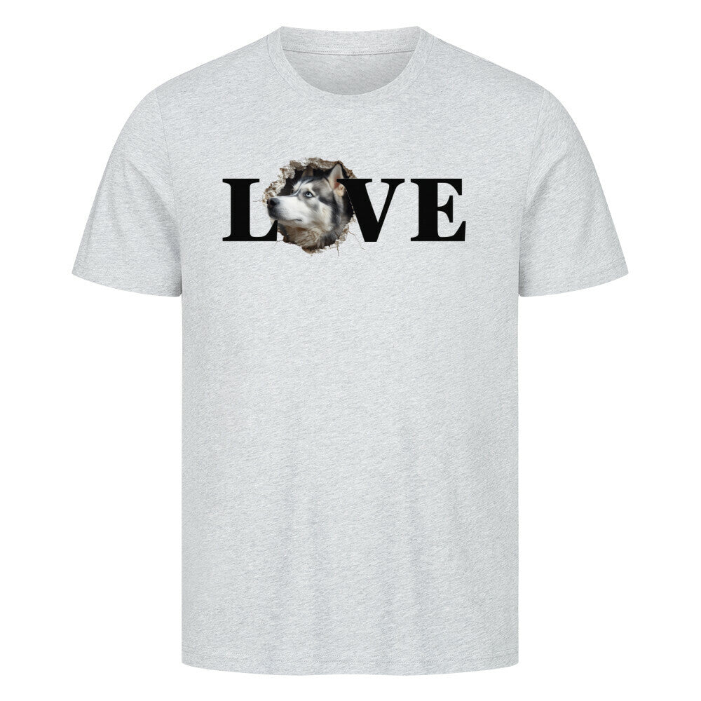 Premium T-Shirt "Alaskan Malamute LOVE" Heather Grey – hunde-shirt.de