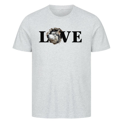 Premium T-Shirt "Alaskan Malamute LOVE" Heather Grey – hunde-shirt.de